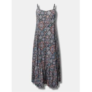 Torrid Tiered Trapeze Maxi Dress Flowy Casual Plus Size 1 =US 14/16